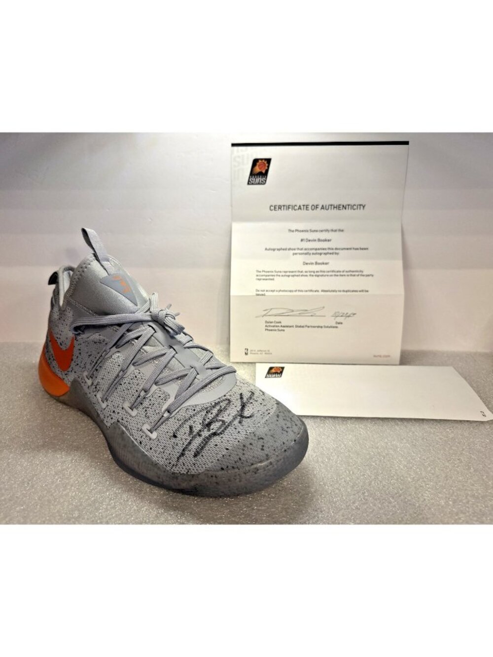 Devin Booker Signed Autographed Nike Shoe With COA From The Phoenix Suns